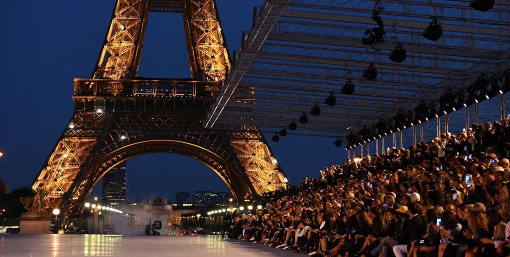 Paris Fashion Week runway entrance with VIP chauffeur