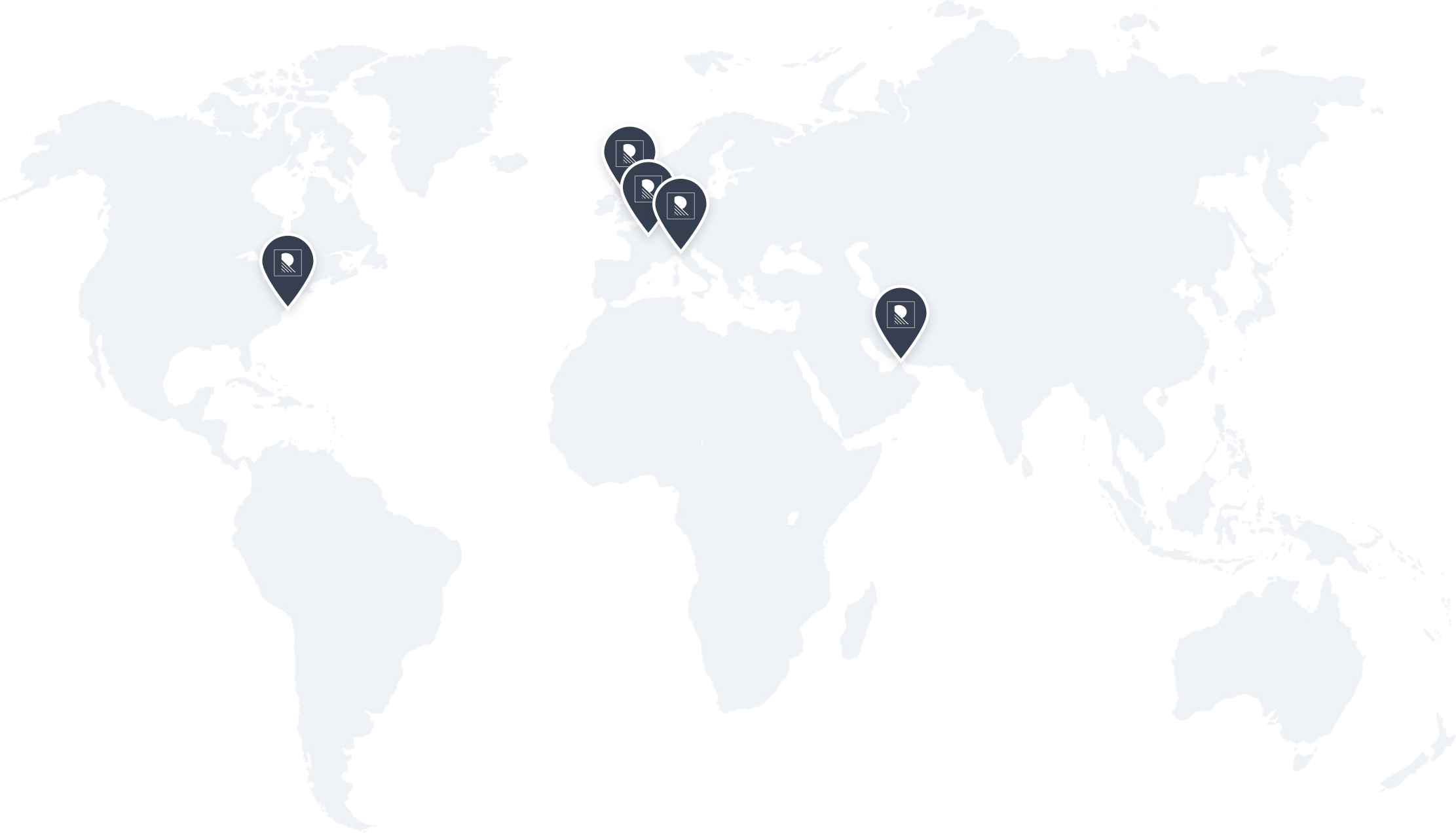 Carte du monde montrant les implantations de Ricasoli Travel